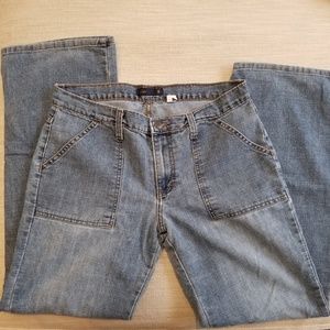 J Crew wide straight leg jeans patch pocket size 8